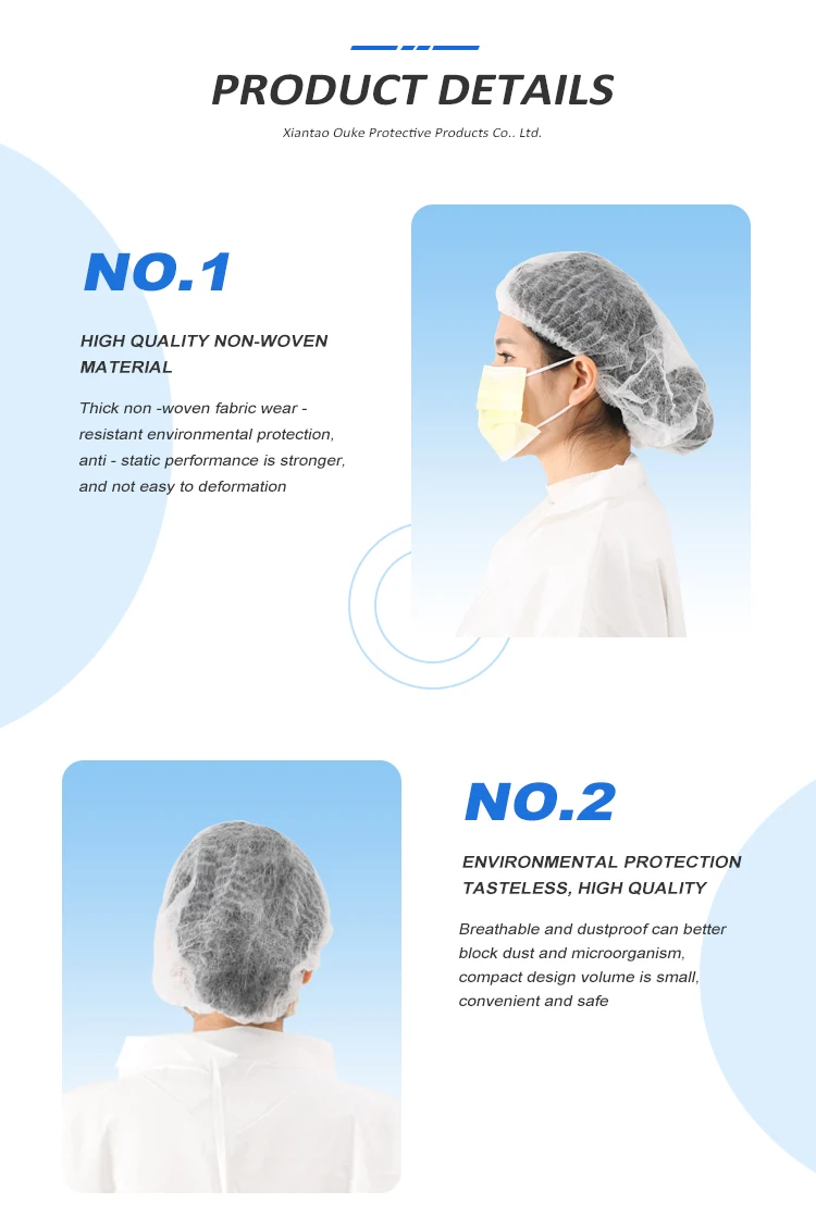 Disposable nonwoven surgical mob clip bouffant Cap
