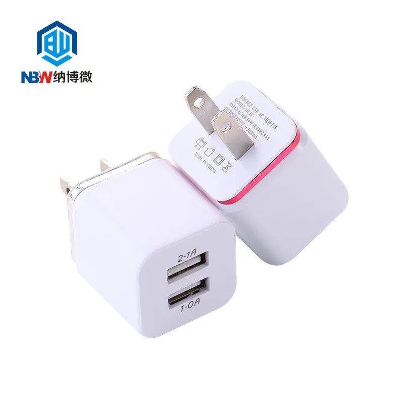 Dual USB Wall Charger 5V2.1A/1A US Plug Cell Mobile Phone Wall Power Adapter for ipad iPhone Samsung HTC Cell Phones