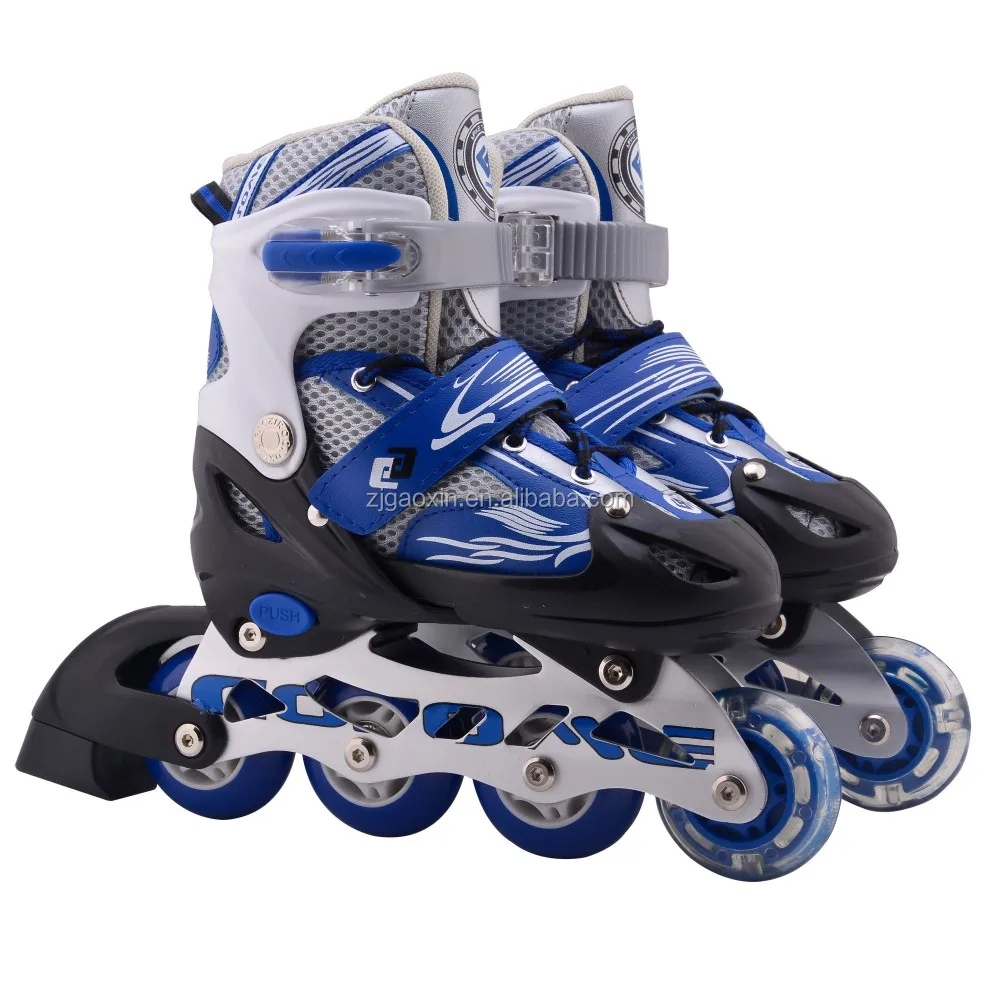

GOSOME GX-1603 LED light PU fashion adjustable roller blades skate shoes red color inline skate for kids, Pink, blue, red