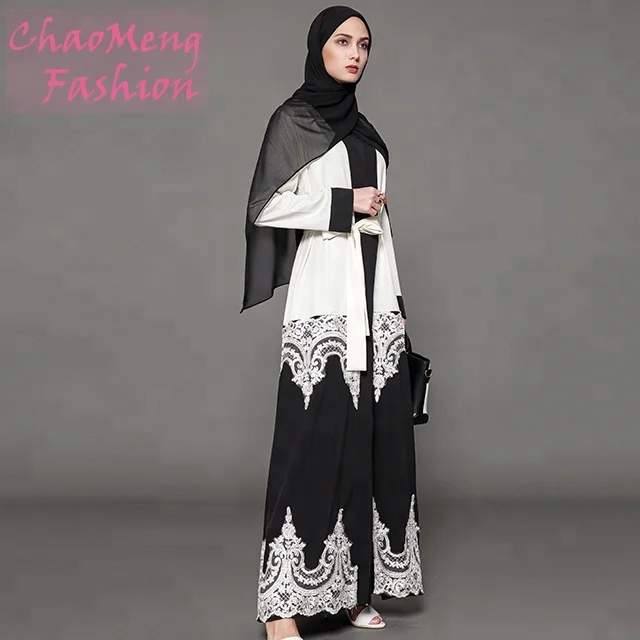

1566# 2018 Popular new style dress islamic clothing ethnic modest fashion muslim front open nida abaya, As shown/customized