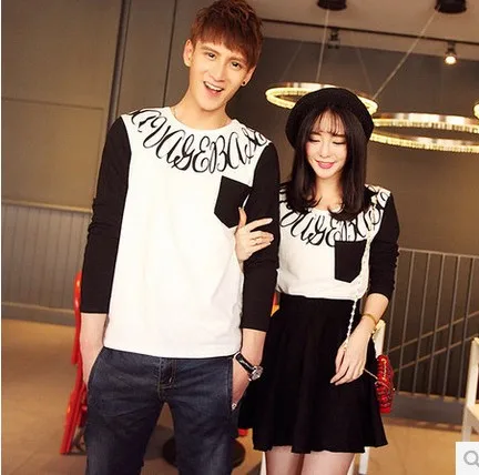 D60578T 2014 summer fashion korean WordT-shirt lovers' clothes