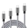 Grey Silver 3 Pack 4 Pack 5 Pack 3ft 6f 10ft Nylon Braided USB Data Charger Cable for iPad Pro Mini Air for iPhone 5 6 7 8 X
