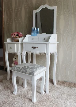 Wooden European Style Wash White Bedroom Furniture Nightstand