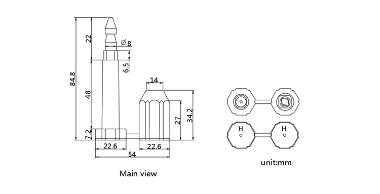 PM-BS9201 Customized logo high security container seal heavy duty ABS metal bullet seal container bolt seal