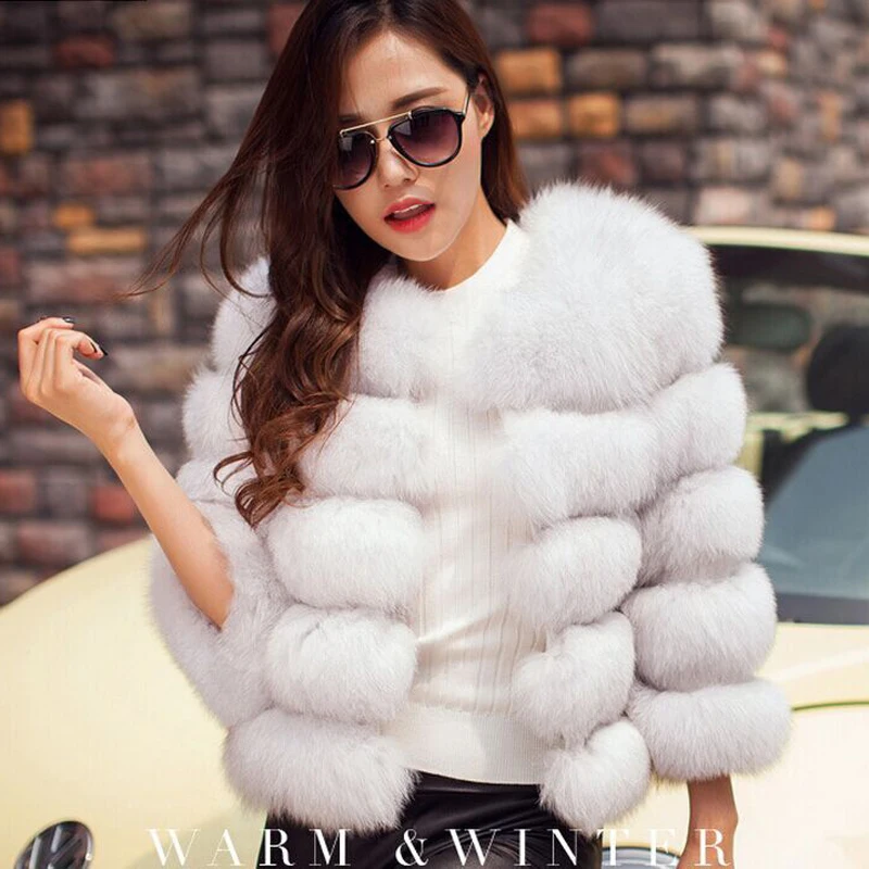 Mink Coats Women 2018 Winter New Fashion Pink FAUX Fur Coat Elegant Thick Warm Outerwear Fake Fur Jacket Chaquetas Mujer