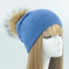 Women 2019 Winter Warm Fur Pom Poms Winter Hat For Girl 's Skullies Beanies Real Fur Ball Beanie Cap