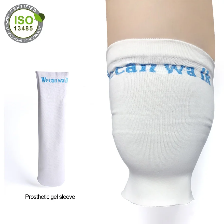 

Silicone Gel High Quality Material Crus Prosthetic Socks for below the Knee Amputees Leg Protect Medical Design for Amputees, White color,customized