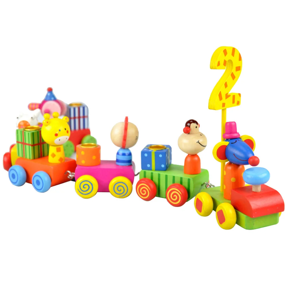 Different Birthday Wooden Train,Hot Sale Birthday Candle Wooden Train