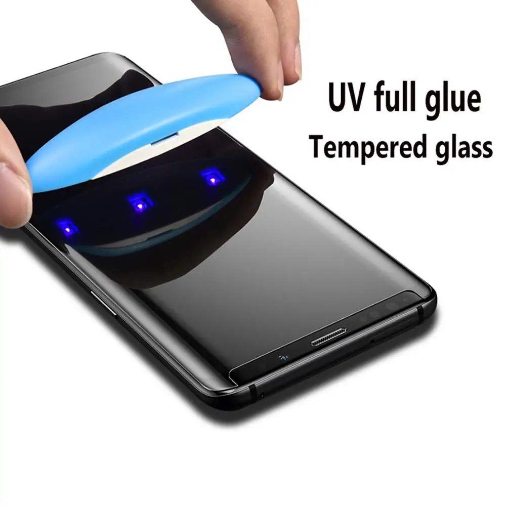 

Nano UV Light Liquid Full Glue Adhesive Coverage 3D Curved Edge Screen Protector Tempered Glass For Samsung S8 S8P S9 S9P N8 N9