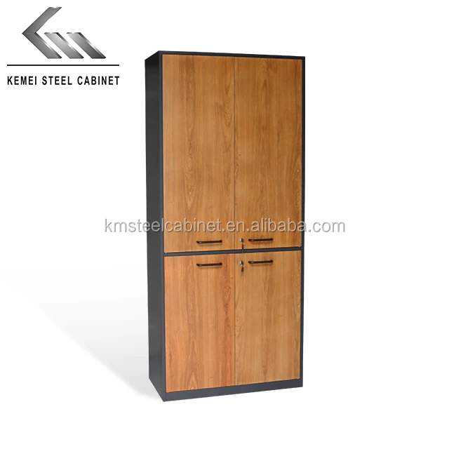 Patrón De Grano De Madera De Metal De Acero De La Puerta De Gabinete De