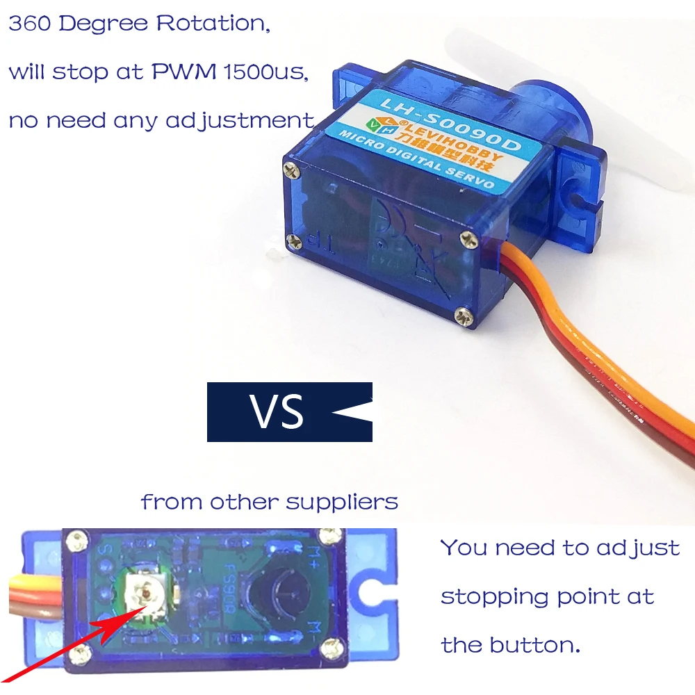 Lvh No Necesita Ajuste De Potenciometro Digital 360 Grados De Rotacion Continua 9g Servomotor Para Rueda De Coche Robot Uav Buy Servo De Rotacion Continua De 360 Grados Servo 9g Servo Motor Para