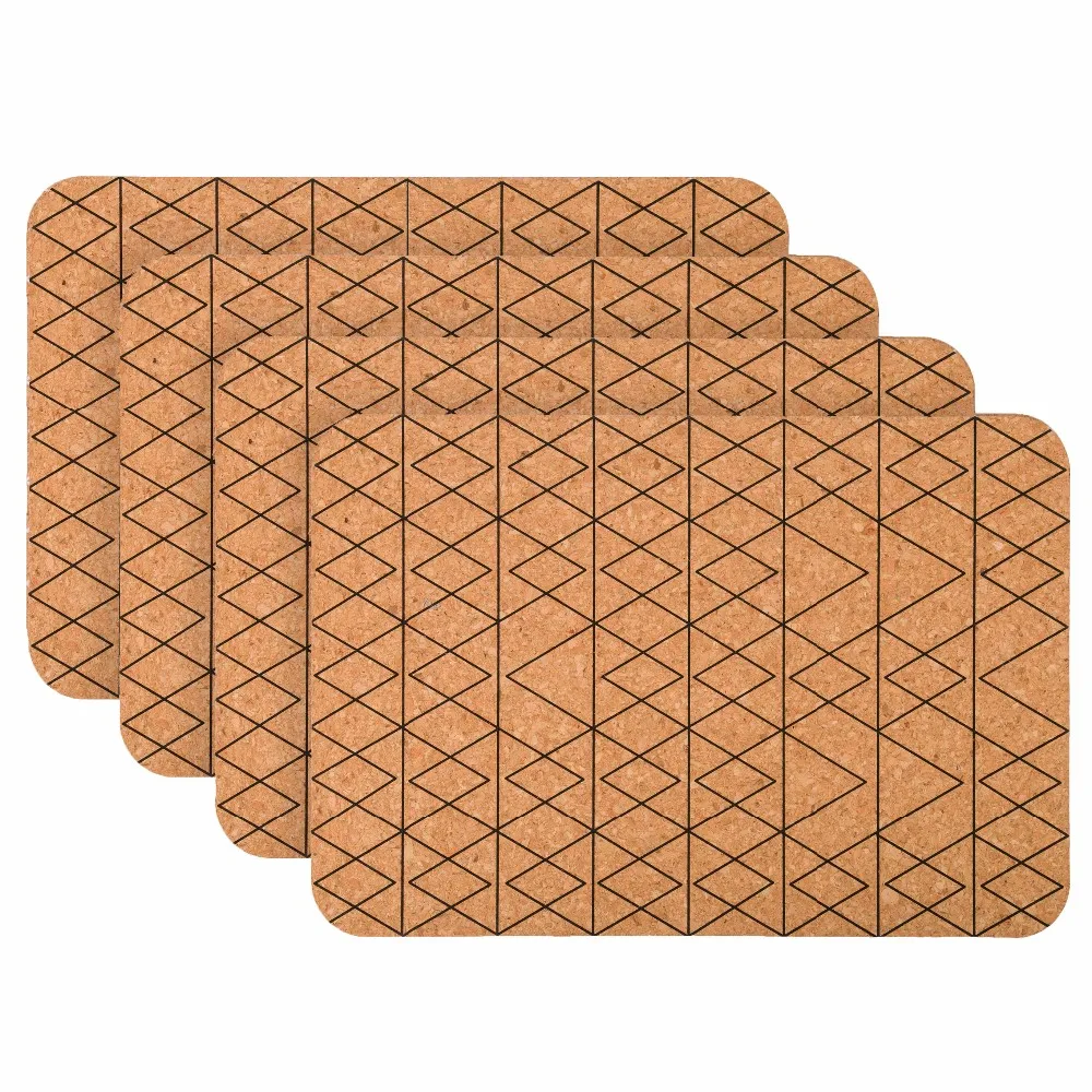 Wholesale Promotional Customized Printed Heat Resistant Cork Back