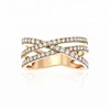 Bridal jewelry 925 silver diamond wedding band women twisted ring