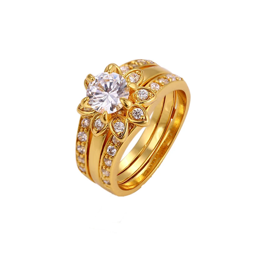 14303 Xuping costume jewelry Trendy design aaa cz stone gold ring