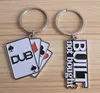 DUB poker game gifts metal keychain , iron stamp custom design key ring