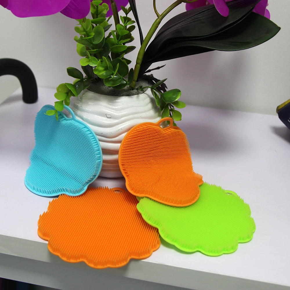 
Wholesale Non Stick Fruit Vegetable Washer Scrubber Glass Bottle Brush Pan Cleaner Silicone Dish Washing Sponge 