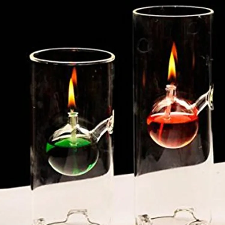 Cylinder Glass Oil Kerosene Alcohol Lamp Burner Atmosphere Lighting