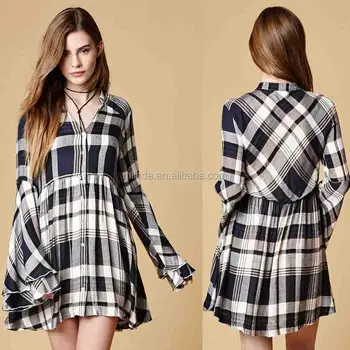 long sleeve flannel shirt dress