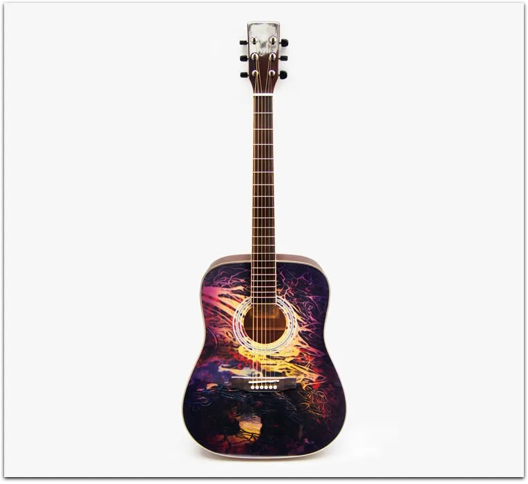 Advanced Quality Coloured Artistic Wood With Colorful Painting Acoustic Guitar Buy High Grade Acoustic Guitar Solid Wood Acoustic Guitar Acoustic Colorful Guitar Product On Alibaba Com