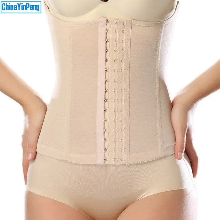 

High back Waist Slimming Shaper with 15 Row of closure and 7 boning strips YPS125, Black,nude