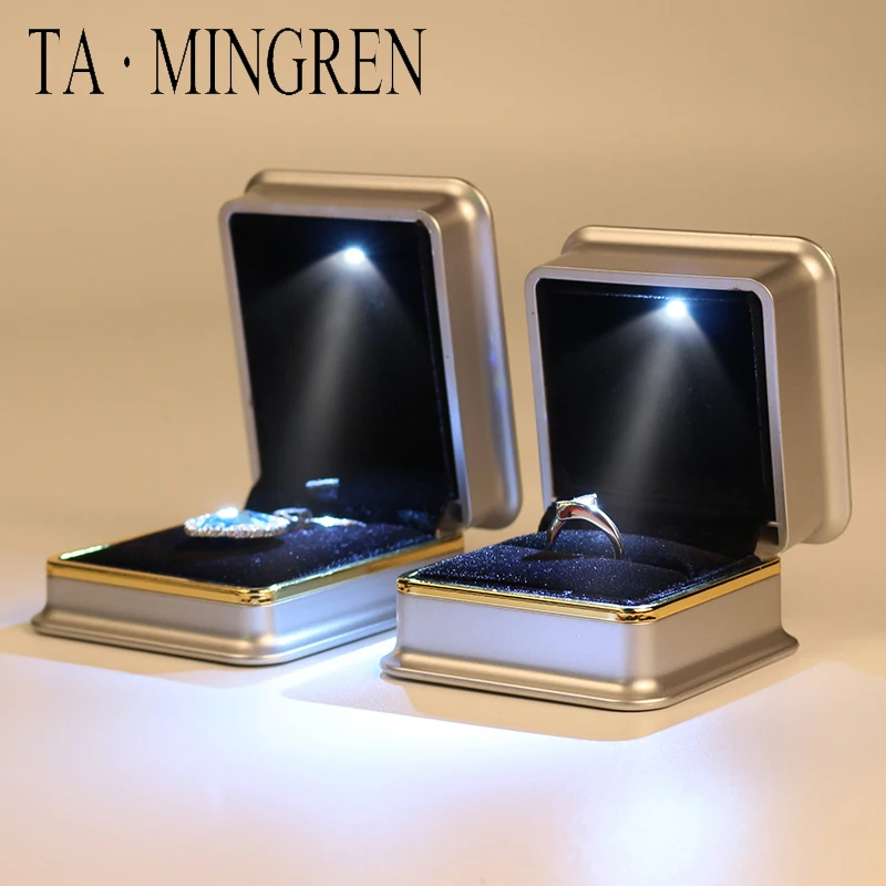 

High End Fashion Luxury Necklace Pendant Jewelry Box With Led Light, Red,rose gold,silver grey
