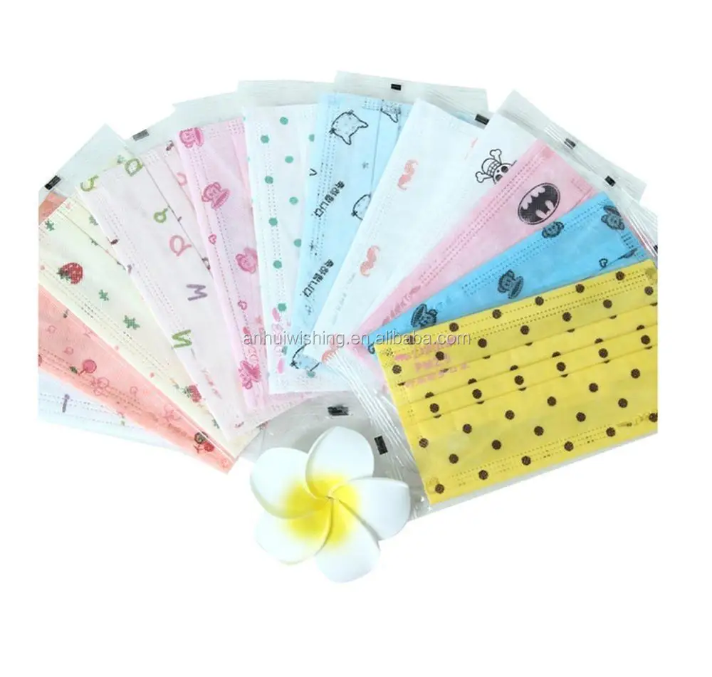 Face Mask with earloops 3 layers non sterile Non Woven Disposable Surgical