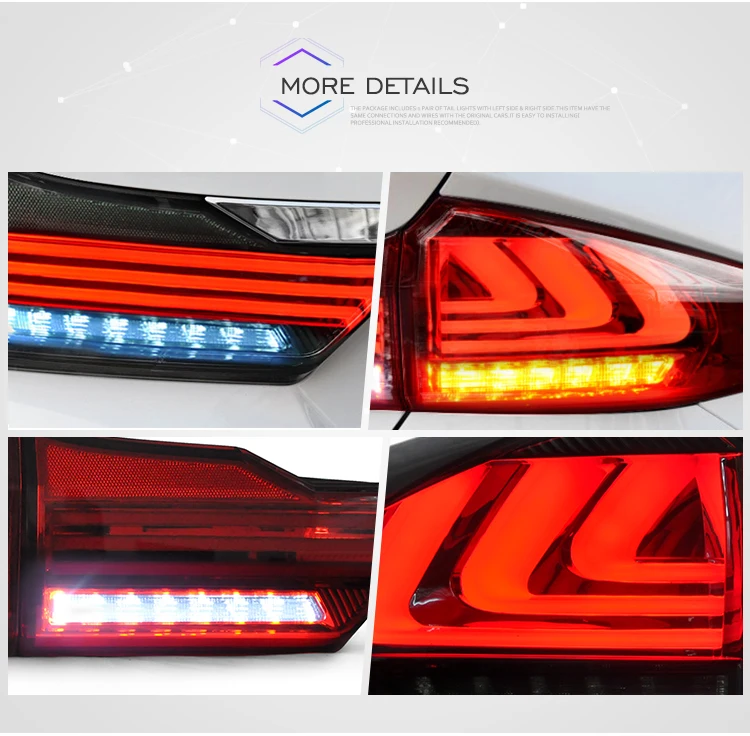 VLAND wholesales manufacturer tail lamp LED 2014-2018 taillight for Honda city