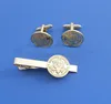 Embossing Gold Eagle Logo Metal Cufflinks Tie Clip Gift Sets, USA