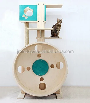 cat tower with wheel