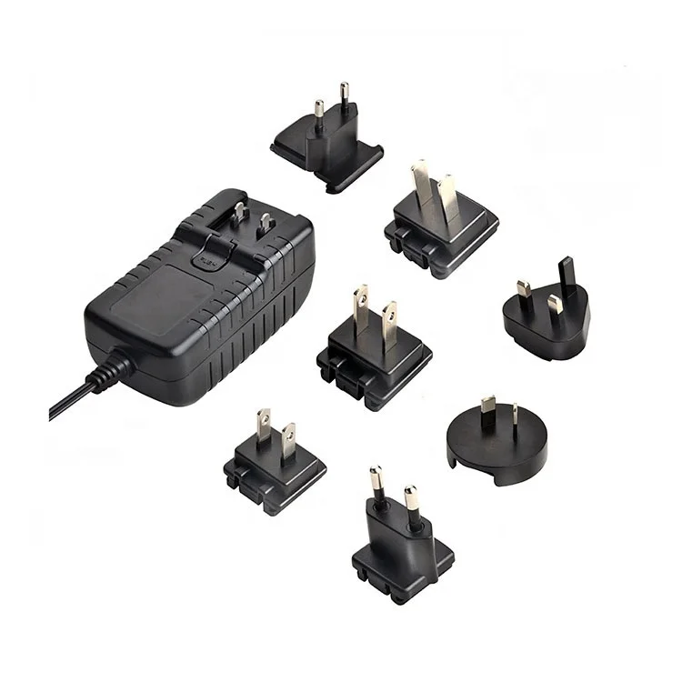 

Power Supply Detachable Plug Power Adapter 9V 10V 12V 3A Interchangeable Plug Power universal travel charger adapter, Black white