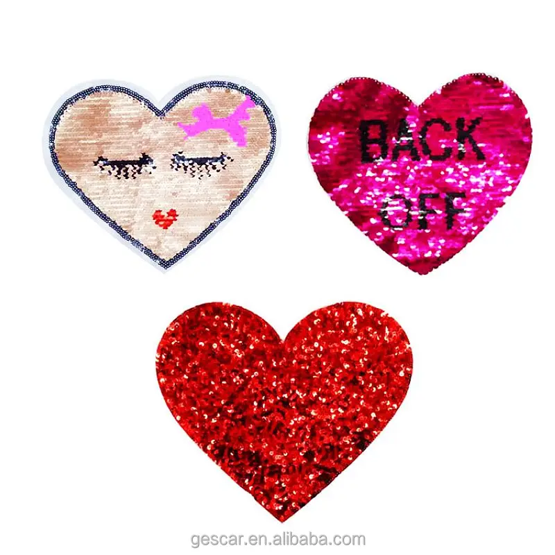 

Shinning Sew on Applique Felt Fabric Embroidery heart style Labels Patches for Kids and Baby, Photo colors