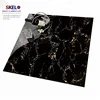 decorative small modern 800x800mm inkjet porcelain tiles ceramic glazed floor black gold tile from india