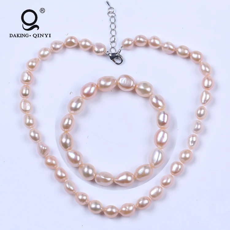

Jewelry Supplier Real Baroque Pearl Wedding Bridal Jewelry Set Necklace