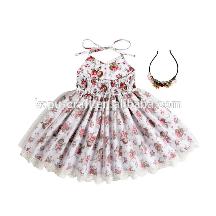 Fancy Floral Baby/children Dress Baby Frock With Lace And Bow Buy
