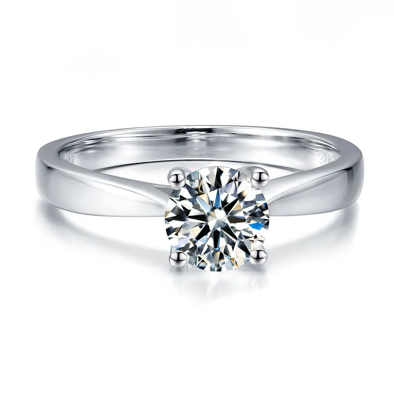 

Moissanite Ring in 14K white Gold with 4 paws for Wedding, N/a