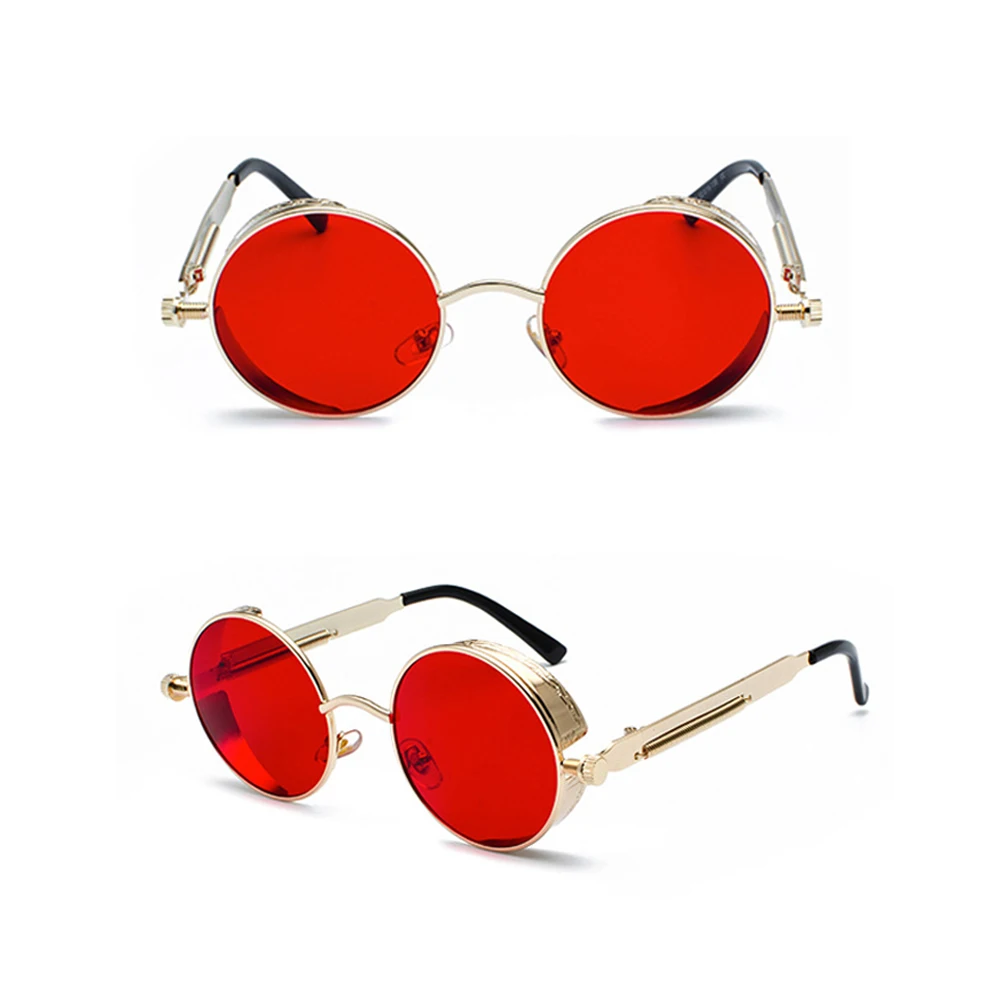 

Fashion China Wholesaler Gothic Steampunk Shades Party Retro Round Metal Sunglasses Sun Glasses