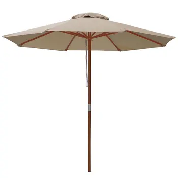 9ft Wooden Outdoor Patio Beach Umbrella Buy Wooden Outdoor Umbrella Patio Umbrella Outdoor Umbrella Product On Alibaba Com