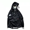 2019 latest custom embroidery waterproof multifunction half zip oversized unisex pullover street style hoodie jacket for men