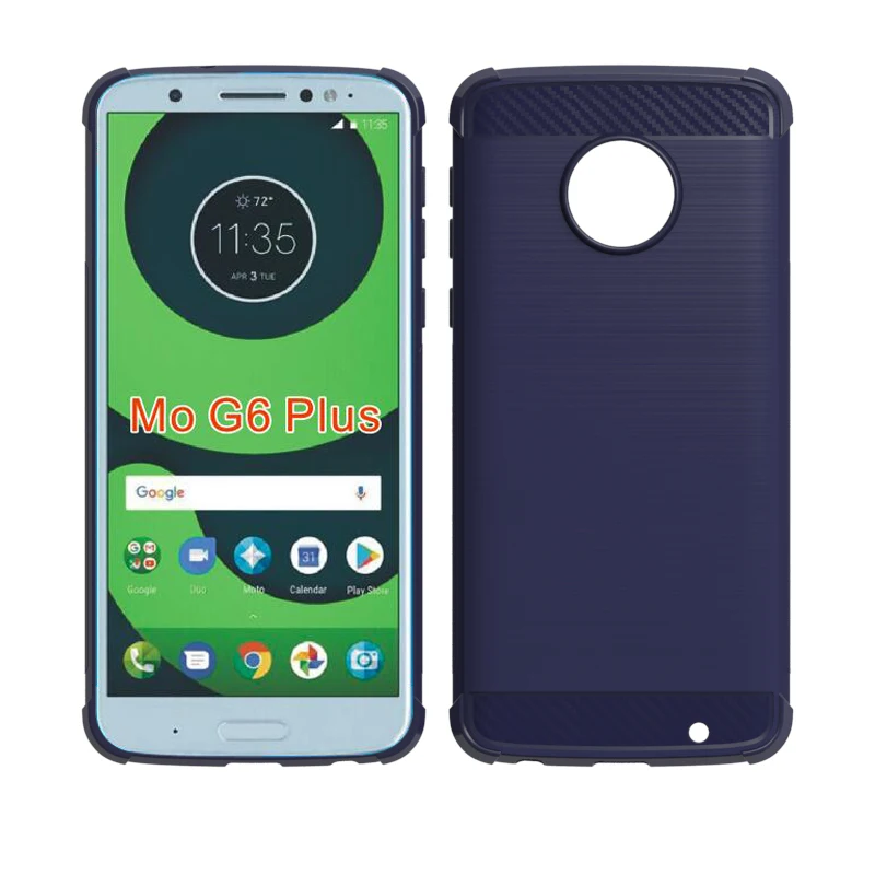 newstyle Carbon Fiber Cover soft Tpu Brushed case For Motorola moto G6 Plus