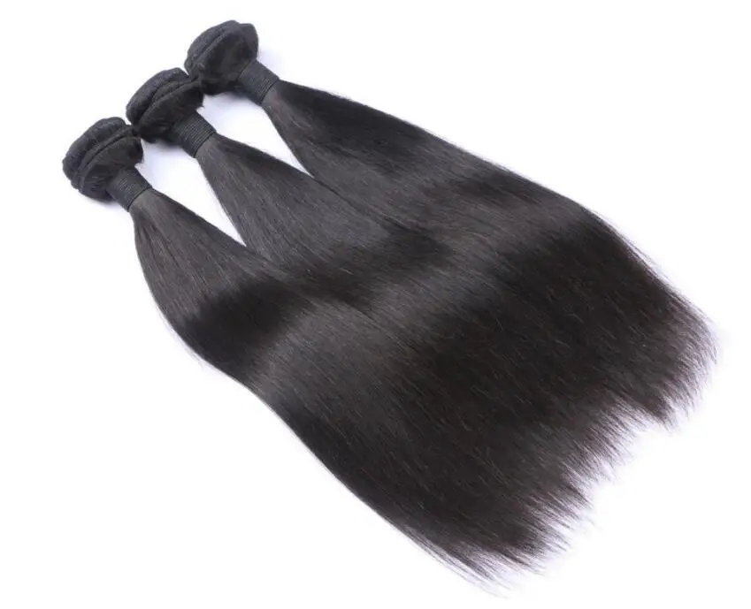 

9A 3+1 Brazilian/Peruvian natural black silky straight virgin human hair bundle with 4x4 closure 8inch~30inch