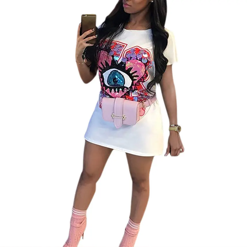 

80811-MX55 summer popular casual cartoon print dresses for women