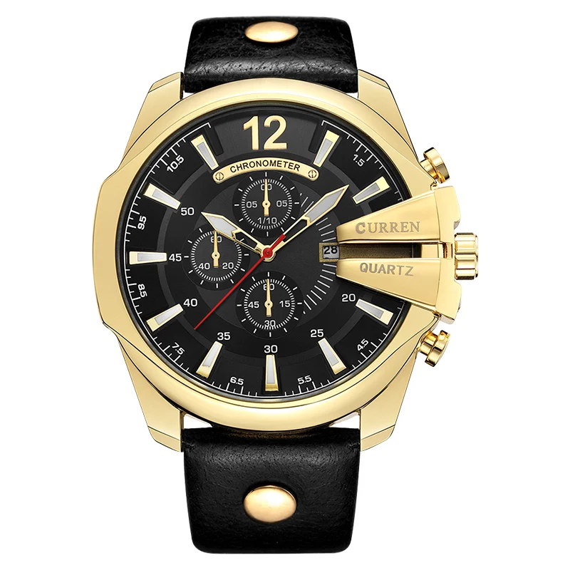 

Relogio Masculino CURREN 8176 Golden Men Watches Top Luxury Popular Brand Watch Man Quartz Gold Watches Clock Men Wrist Watch