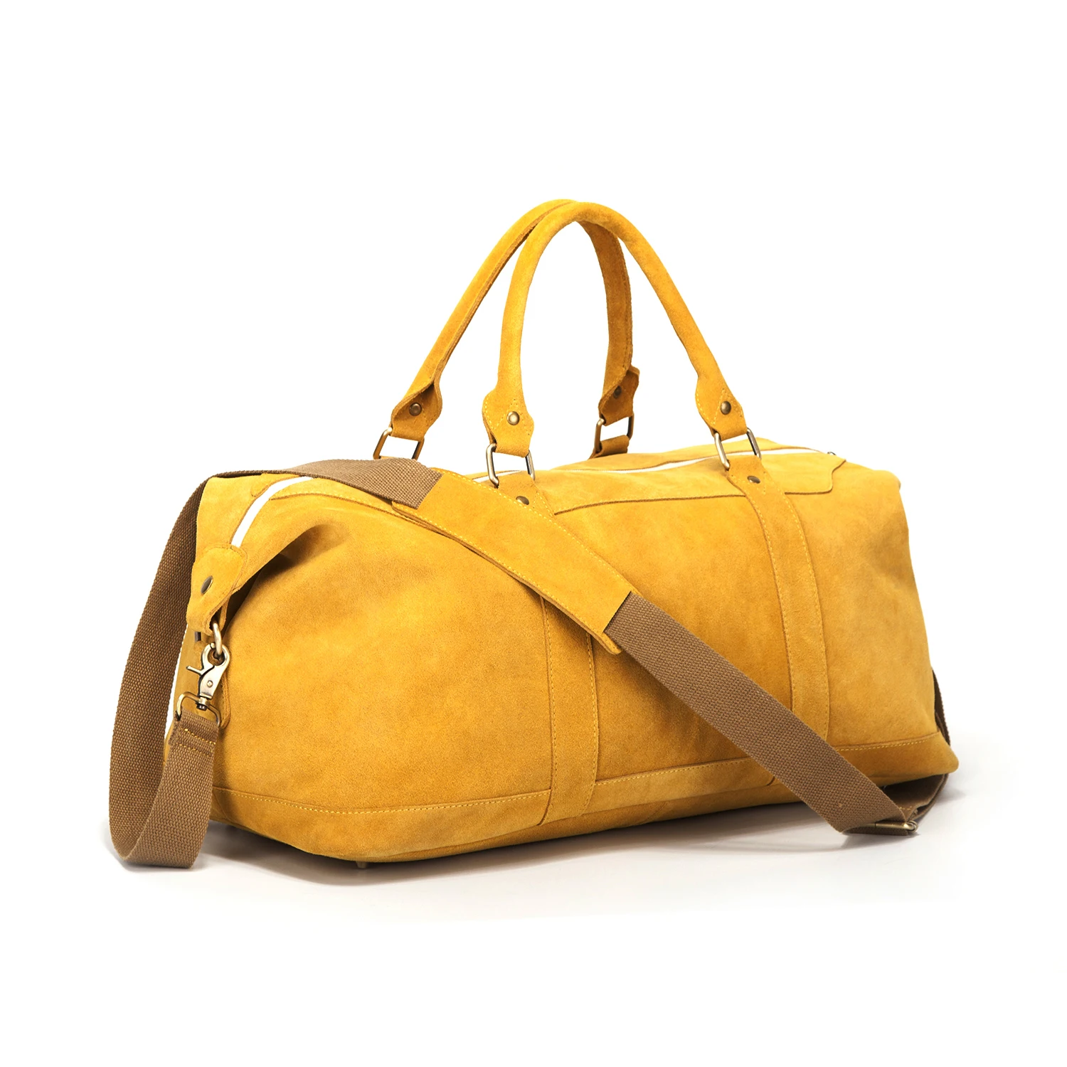 New Launched Fashion Durable Suede Leather Duffel Bag Travel Suede Real