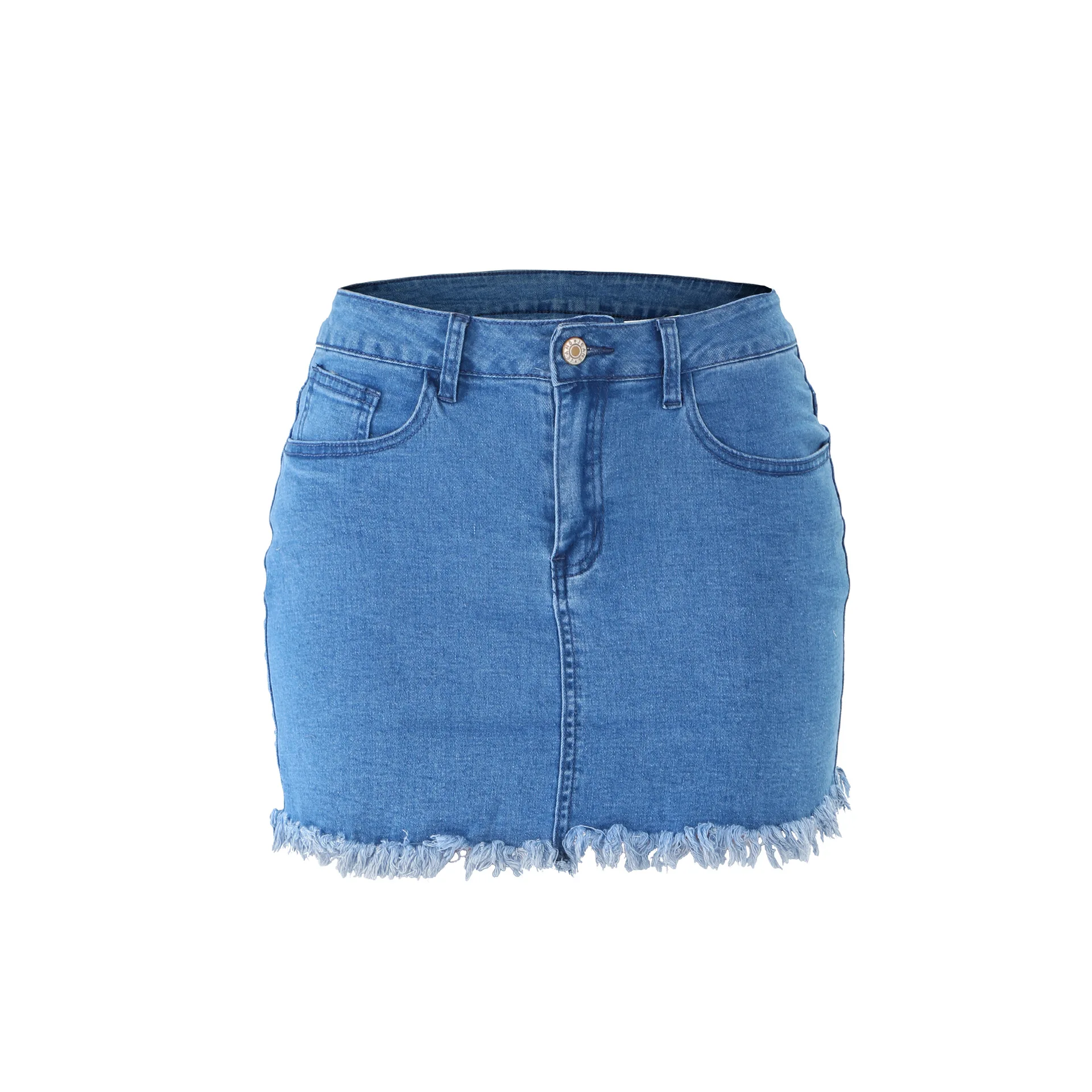 

Hot Sales Sexy Fashion Lady Denim Skirt Women Short Jeans Denim Jeans, Denim blue