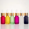5ml 10ml 15ml small glass colored essential oil bottle with gold dropper cap, cheap empty cosmetic cuticle oil bottle for sale