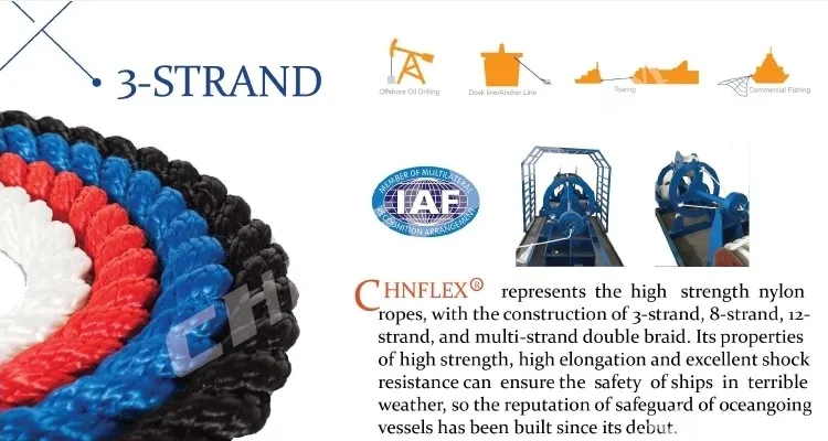 Hawser Laid Polyamide 3 Strand Twist Nylon Rope for Sale