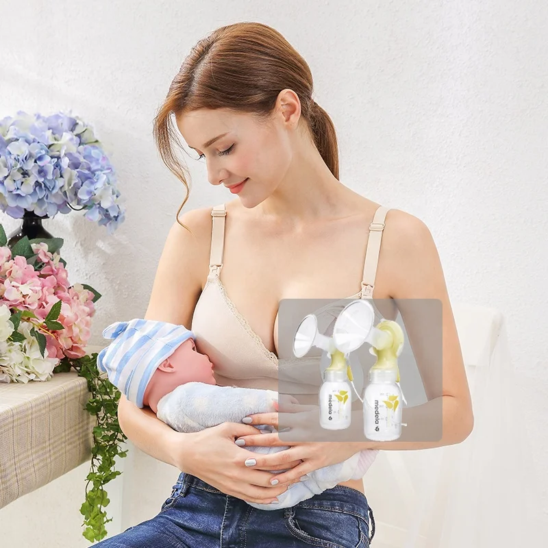 

vcoool baby feeding pump brassiere hands free wireless nursing pumping bra for big breast, Grey;skin;black;oem