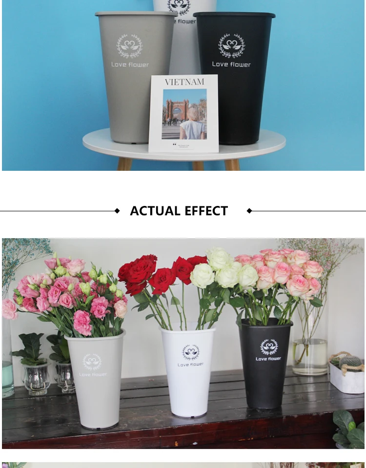 top grad pp resin environmental material flower bucket,flower packing bucket supply