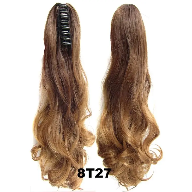 
How selling colored ombre ponytail hair extension claw clip ponytails from China wig factory 