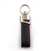 Hot sale custom Black Nickel Leather + Zinc alloy key chain ring blank leather keyring